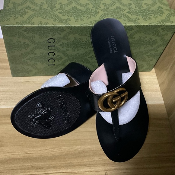 Gucci Black Leather Sandals - Picture 5 of 5